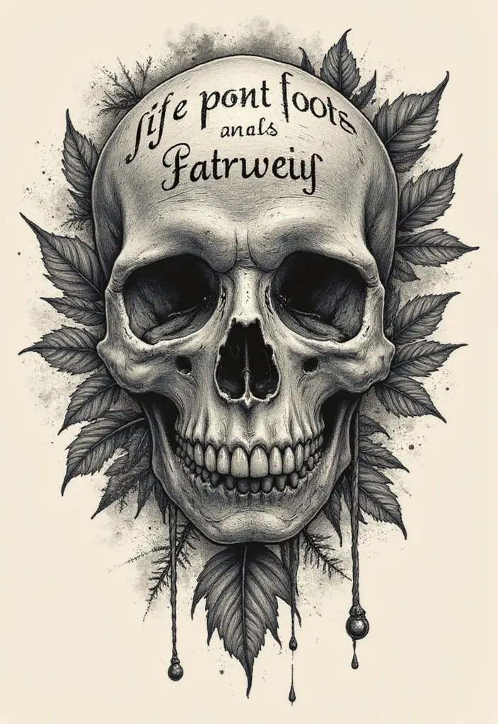 50 Shrunken Head Tattoo Designs for Bold and Edgy Styles - 26. Edgy Script Elements