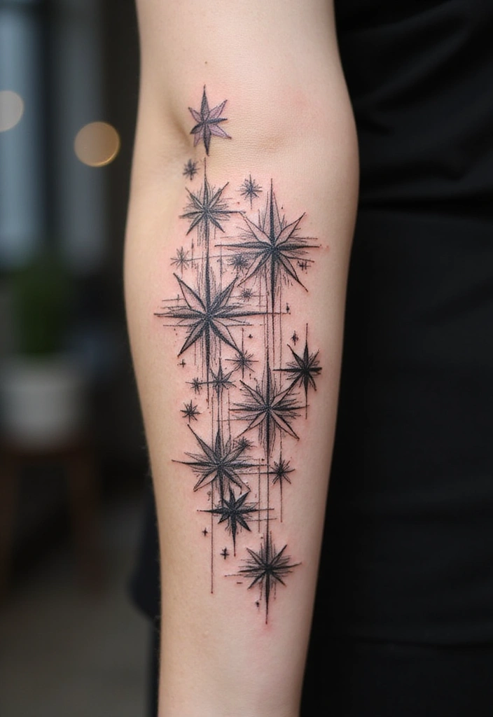 50 Star Tattoo Meaning Ideas and Symbolism Explained! - 26. Stars with Geometric Patterns
