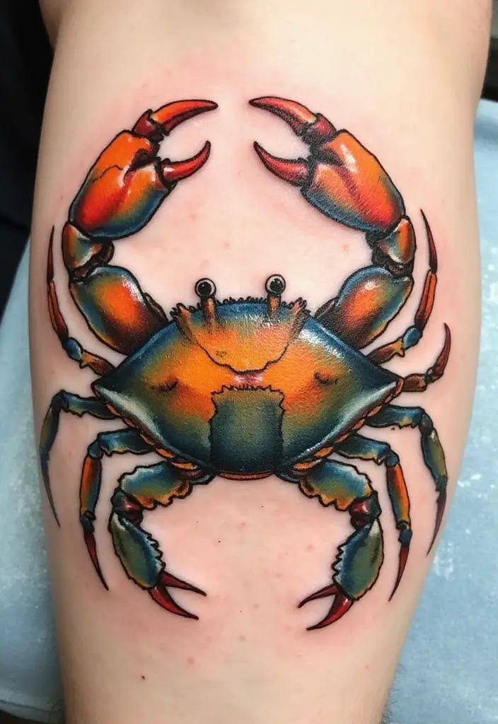30 Water Tattoo Designs with Flowing Creativity 26 30 Water Tattoo Designs with Flowing Creativity - 26. Intriguing Crabs