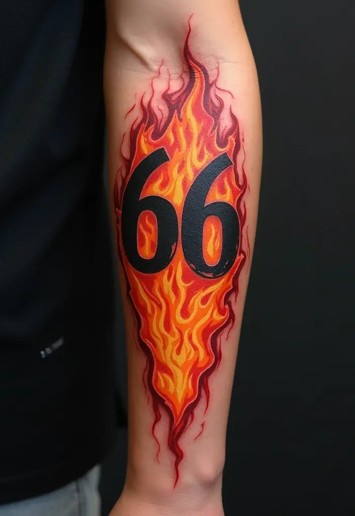 30 Unique 666 Tattoo Designs and Their Dark Meanings 27 30 Unique 666 Tattoo Designs and Their Dark Meanings - 27. The Fire and 666