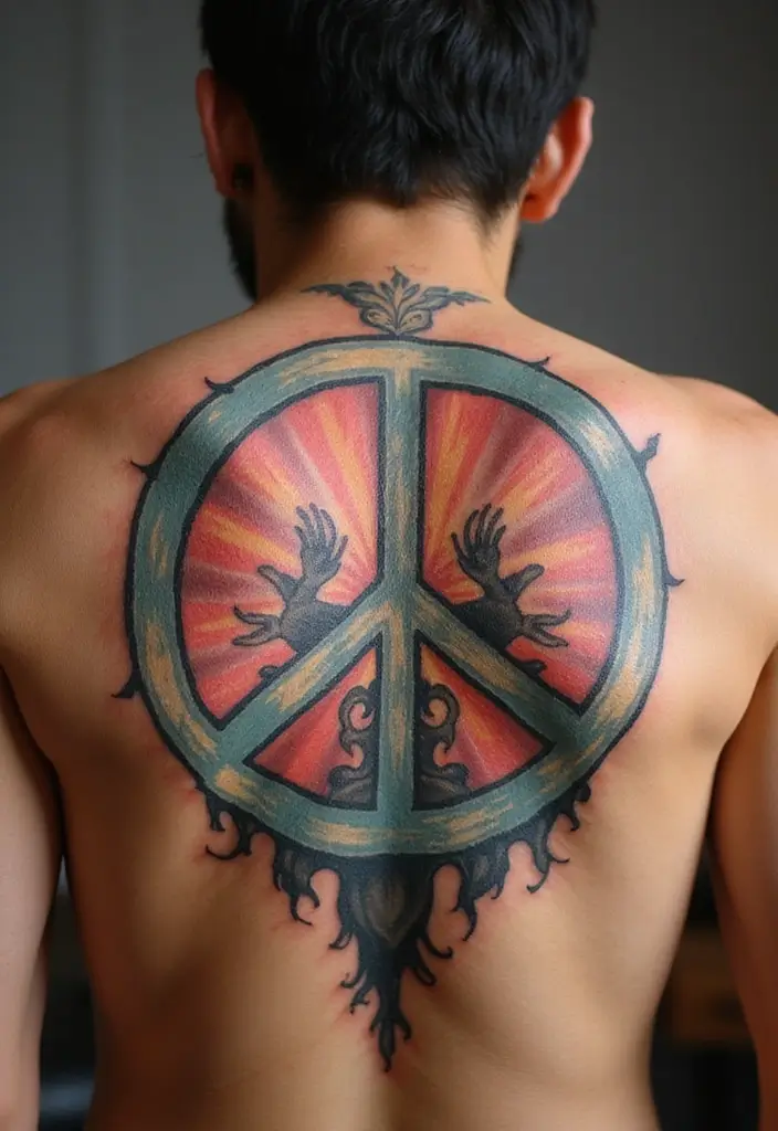 50 Christian Back Tattoos with Meaningful and Powerful Designs - 27. The Peacemaker