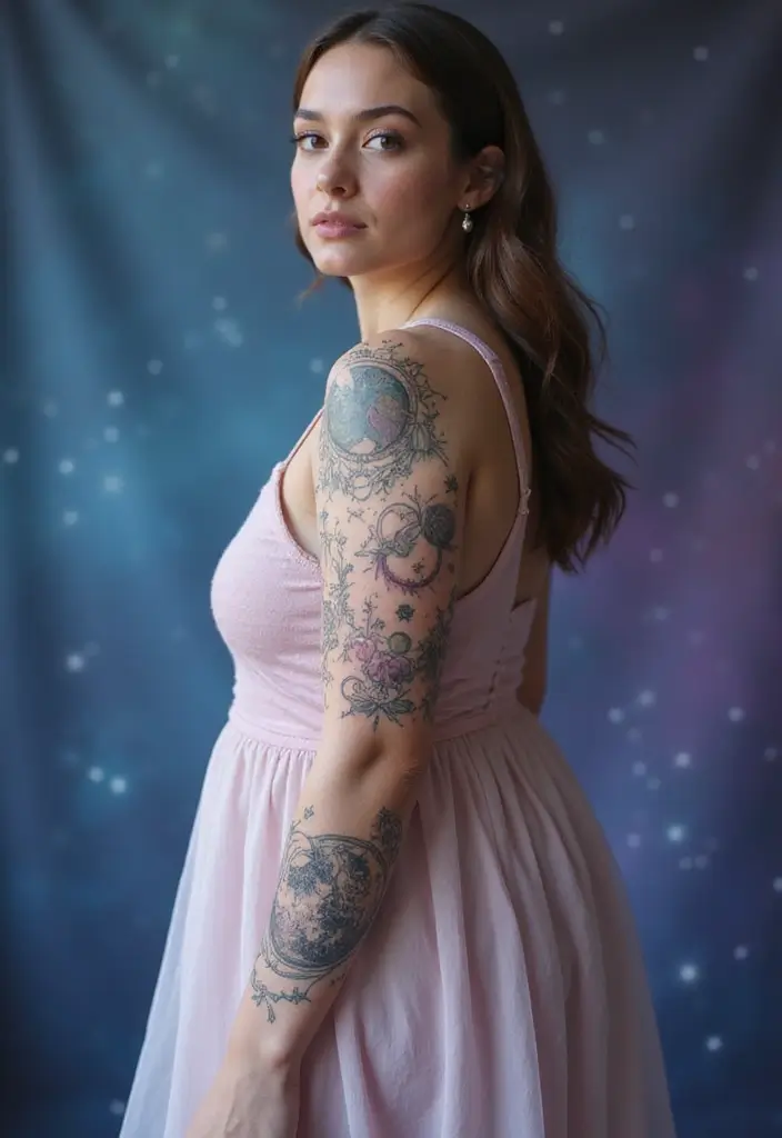 50 Compass Tattoo Meaning Ideas and Symbolic Designs - 27. The Cosmic Compass