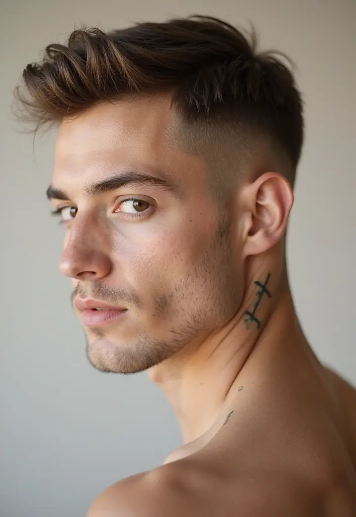 30 Head Tattoos for Men with Unique and Creative Styles 27 30 Head Tattoos for Men with Unique and Creative Styles - 27. Simple Lines