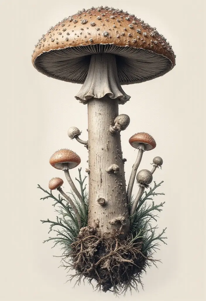 50 Unique Mushroom Tattoo Ideas That'll Leave You Inspired and Curious About Their Symbolism! 27 50 Unique Mushroom Tattoo Ideas That'll Leave You Inspired and Curious About Their Symbolism! - 27. Mushrooms Under a Microscope