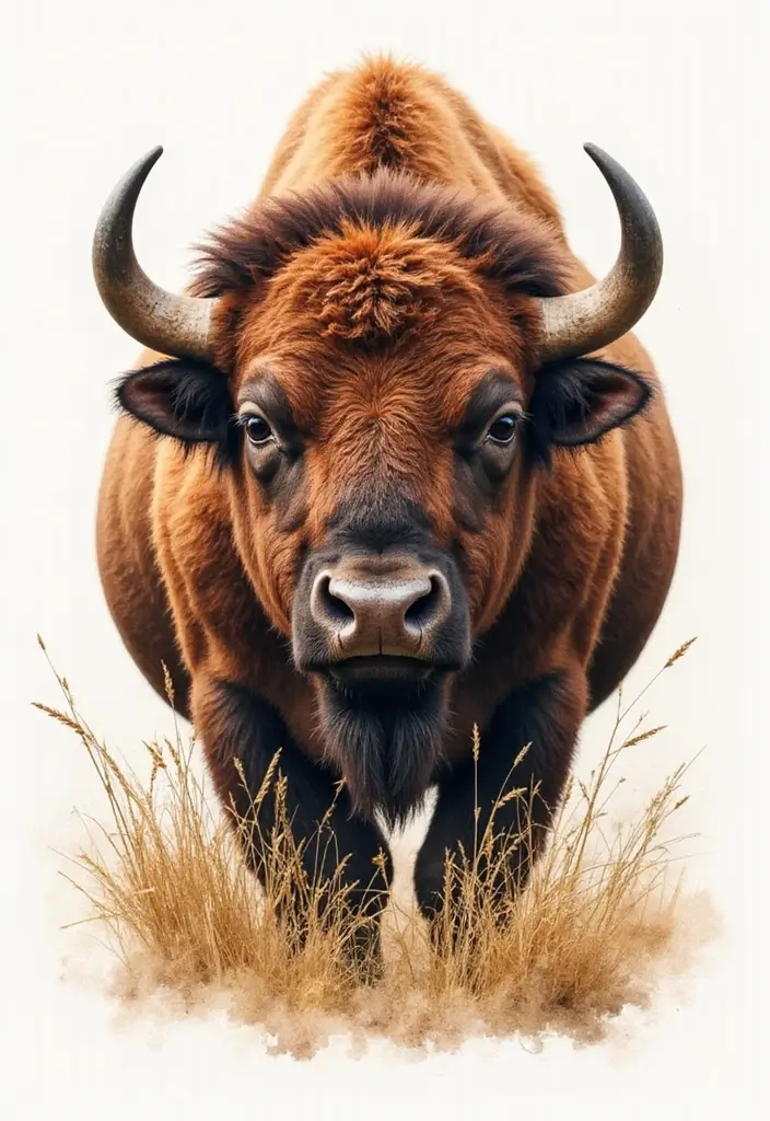 30 Safari Animal Tattoos with Bold and Exotic Designs - 27. Bold Bison: The Symbol of Strength