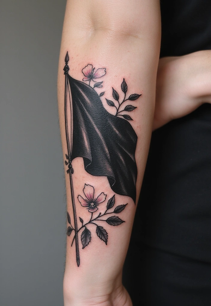50 Black Flag Tattoo Meaning Inspirations and Symbolism 28 50 Black Flag Tattoo Meaning Inspirations and Symbolism - 28. The Beauty of Contrast
