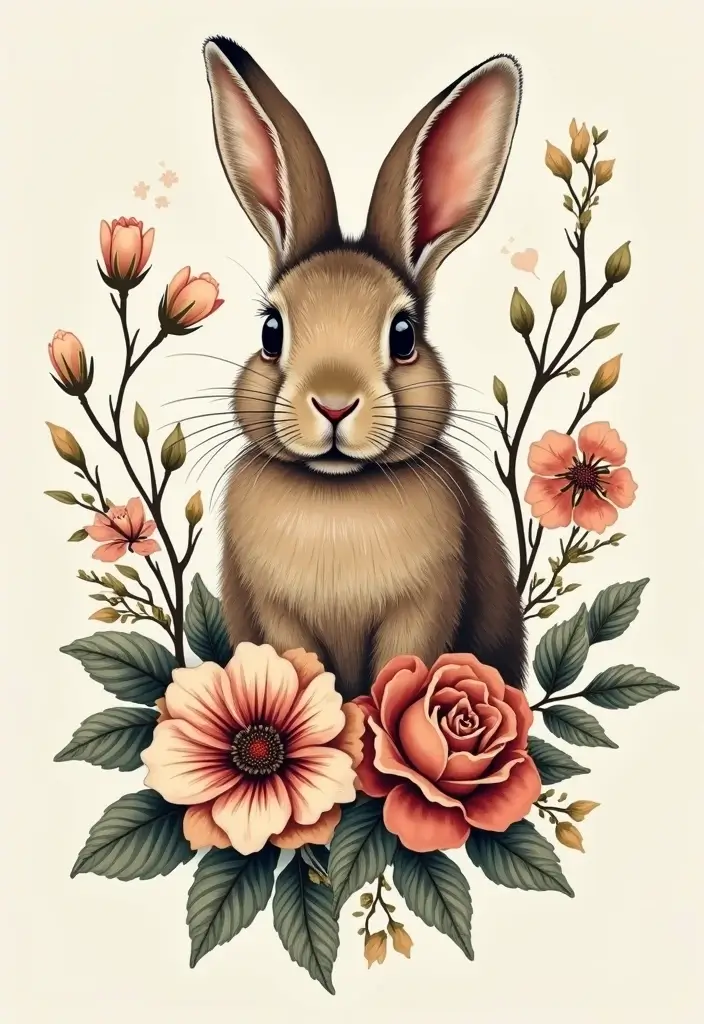 50 Rabbit Tattoo Meaning Inspirations and Cultural Symbolism - 28. Vintage Aesthetic