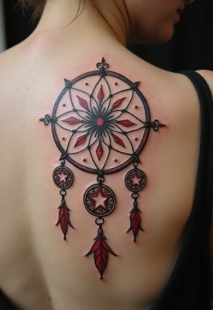 50 Star Tattoo Meaning Ideas and Symbolism Explained! - 28. Dreamcatcher with Stars