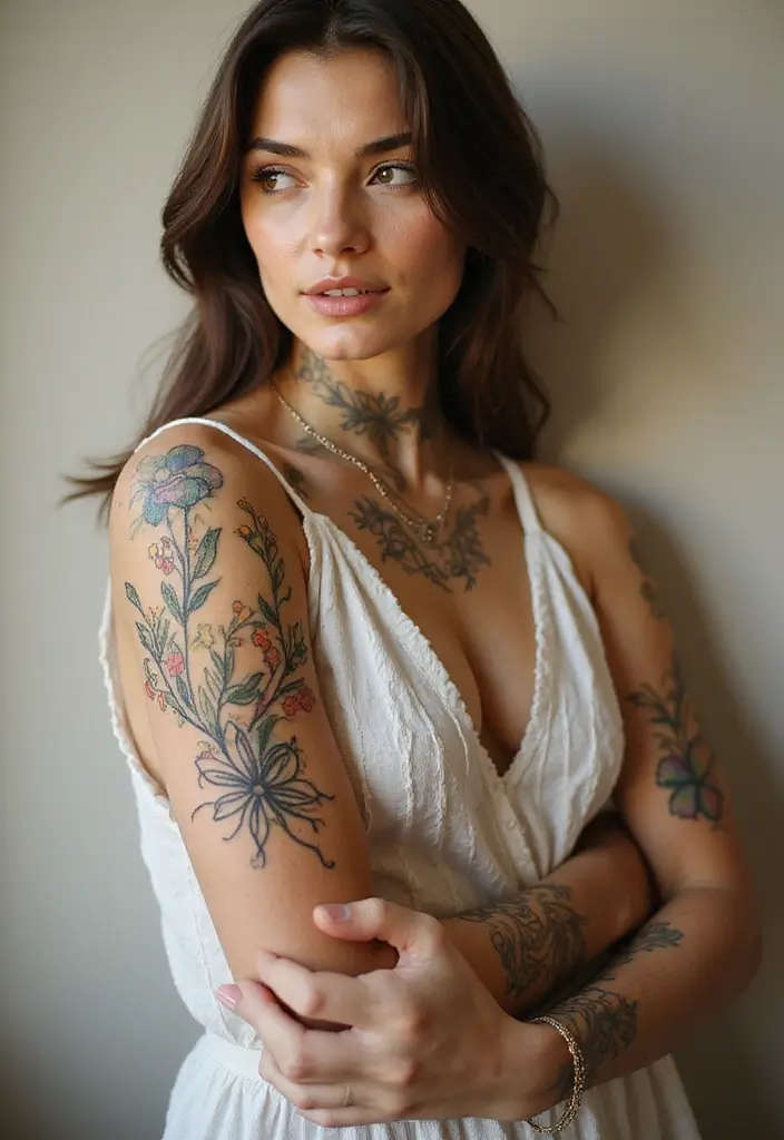 30 Vine Tattoos That Showcase Natural Beauty 28 30 Vine Tattoos That Showcase Natural Beauty - 28. Artistic Vines