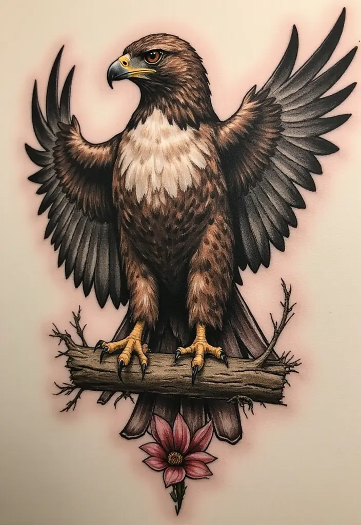 50 Hawk Tattoo Meaning Designs and Symbolism You Should Know 29 50 Hawk Tattoo Meaning Designs and Symbolism You Should Know - 29. The Fierce Protector of Home
