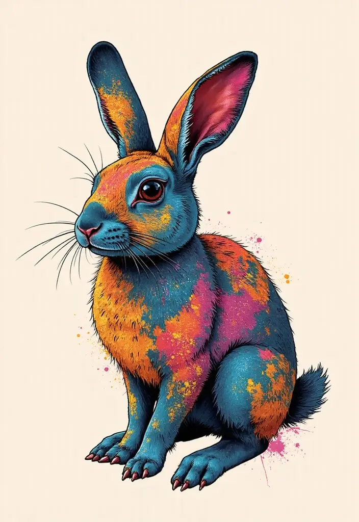 50 Rabbit Tattoo Meaning Inspirations and Cultural Symbolism - 29. The Artistic Touch