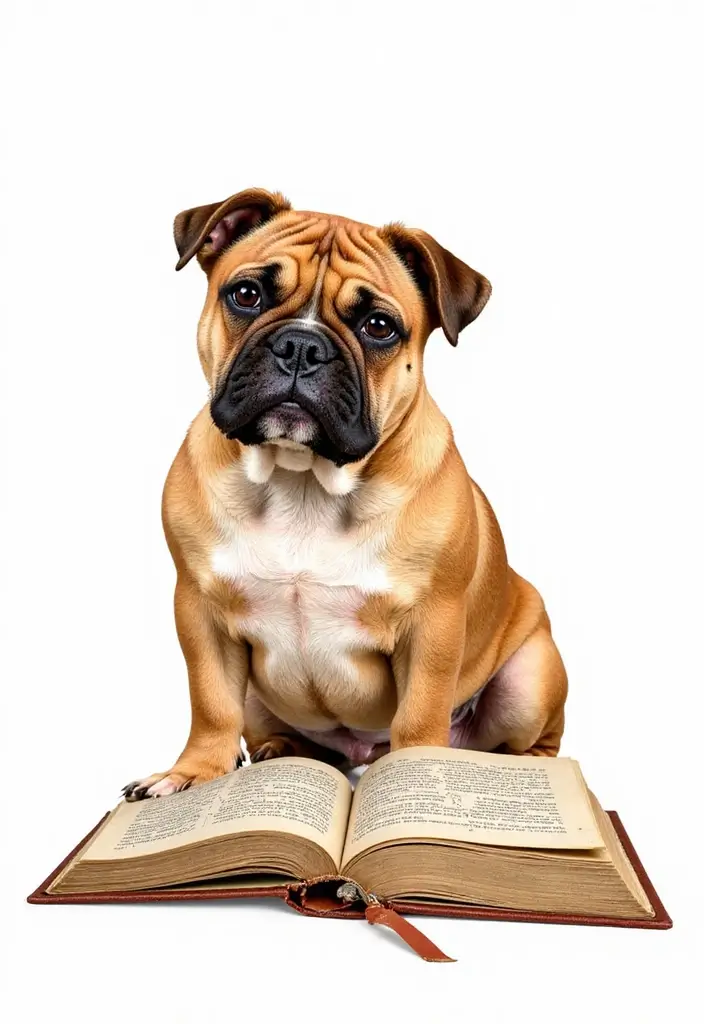 30 Realistic English and French Bulldog Tattoos You’ll Love - 29. Bulldog with a Book