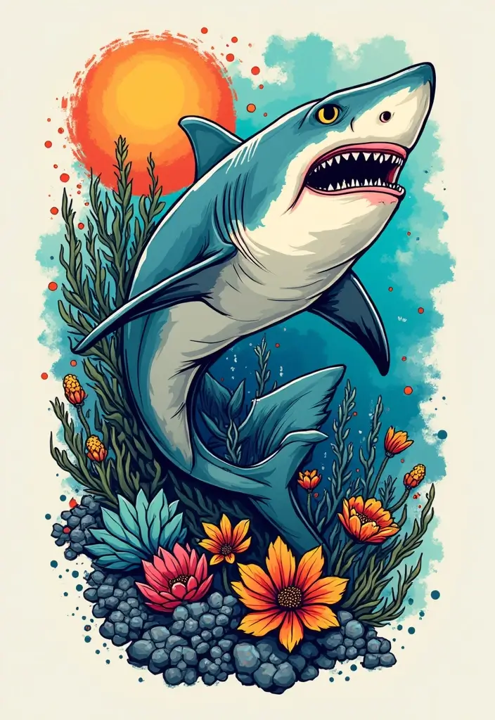 30 Shark Tattoo Designs and Their Powerful Symbolism 29 30 Shark Tattoo Designs and Their Powerful Symbolism - 29. The Shark and the Environment