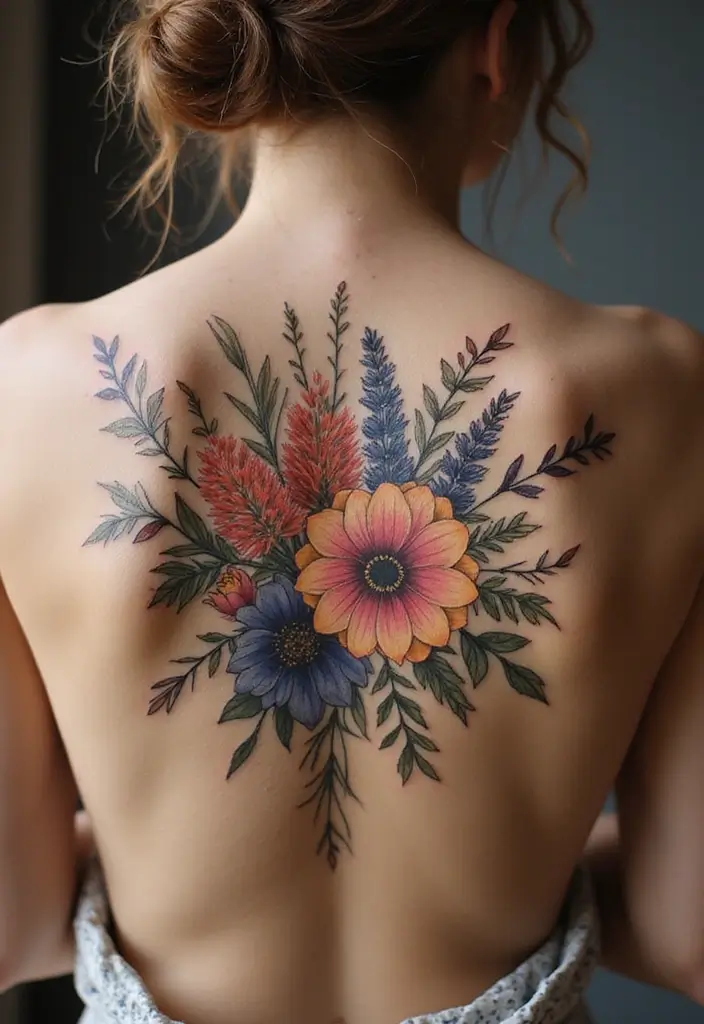 50 Wildflower Tattoo Ideas with Simple and Beautiful Designs 29 50 Wildflower Tattoo Ideas with Simple and Beautiful Designs - 29. Floral Headdress