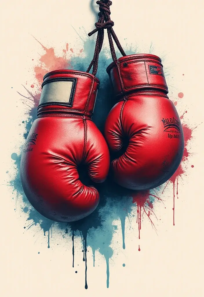 50 Boxing Gloves Tattoo Designs That Embody Strength and Courage! 2 50 Boxing Gloves Tattoo Designs That Embody Strength and Courage! - 2. Abstract Design