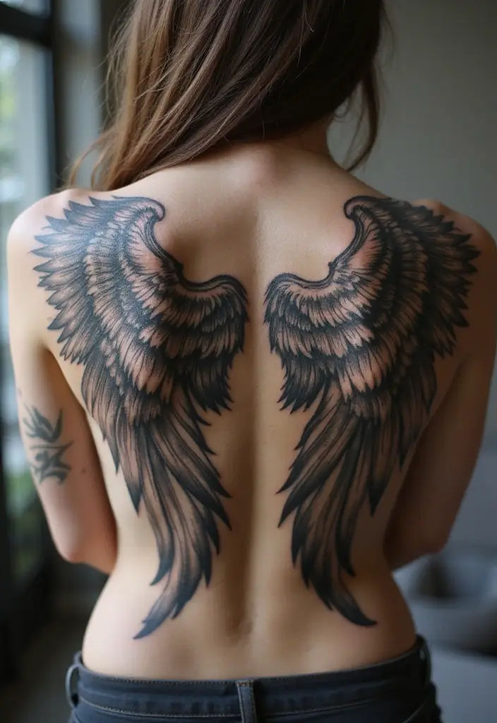 50 Christian Back Tattoos with Meaningful and Powerful Designs - 2. Angel Wings