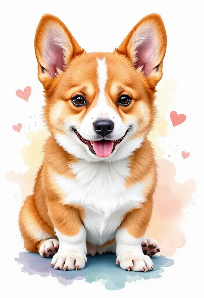 50 Creative Corgi Tattoo Ideas for Dog Lovers 2 50 Creative Corgi Tattoo Ideas for Dog Lovers - 2. Watercolor Corgi