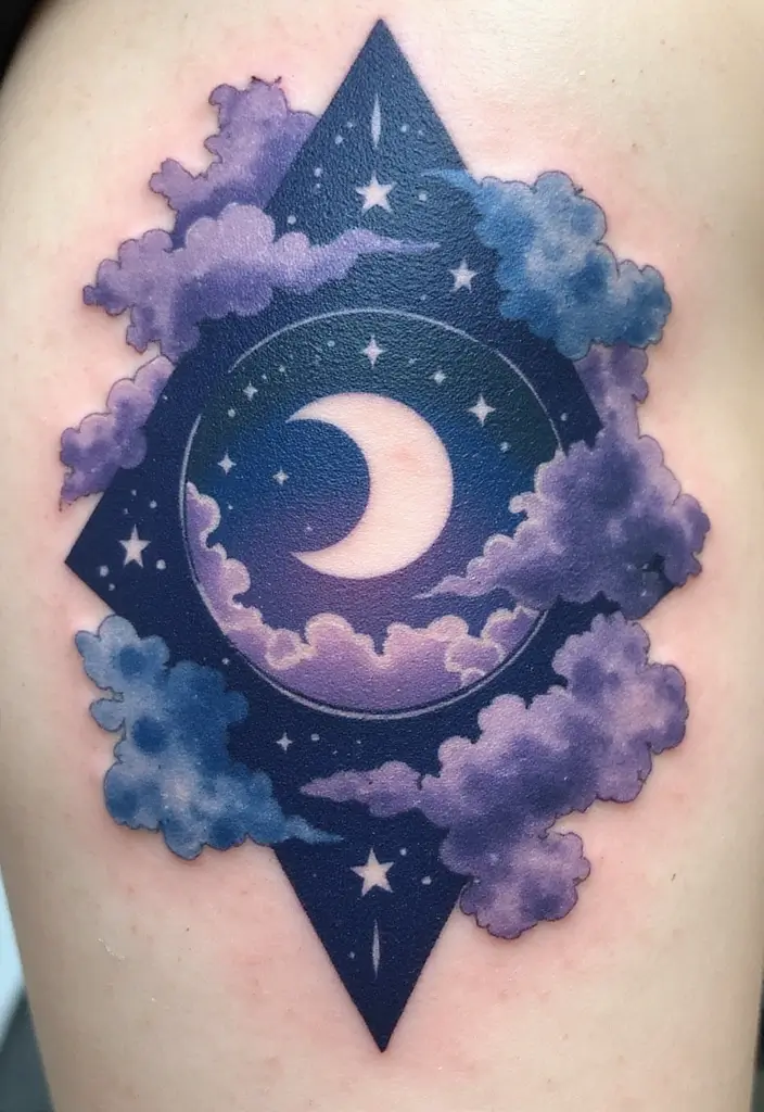 50 Eclipse Tattoo Designs with Powerful Meaning and Symbolism - 2. The Lunar Eclipse