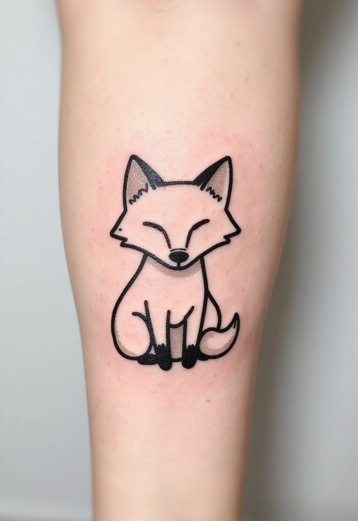 30 Fox Tattoos with Creative and Symbolic Designs - 2. Minimalist Black Line Fox