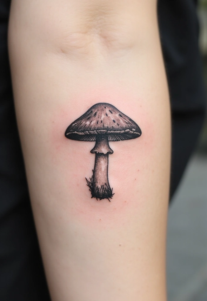 50 Unique Mushroom Tattoo Ideas That'll Leave You Inspired and Curious About Their Symbolism! 2 50 Unique Mushroom Tattoo Ideas That'll Leave You Inspired and Curious About Their Symbolism! - 2. Minimalist Mushroom Silhouettes