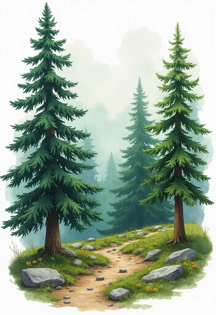 30 Pine Tree Tattoo Ideas with Nature-Inspired Symbolism - 2. Watercolor Pine Forest