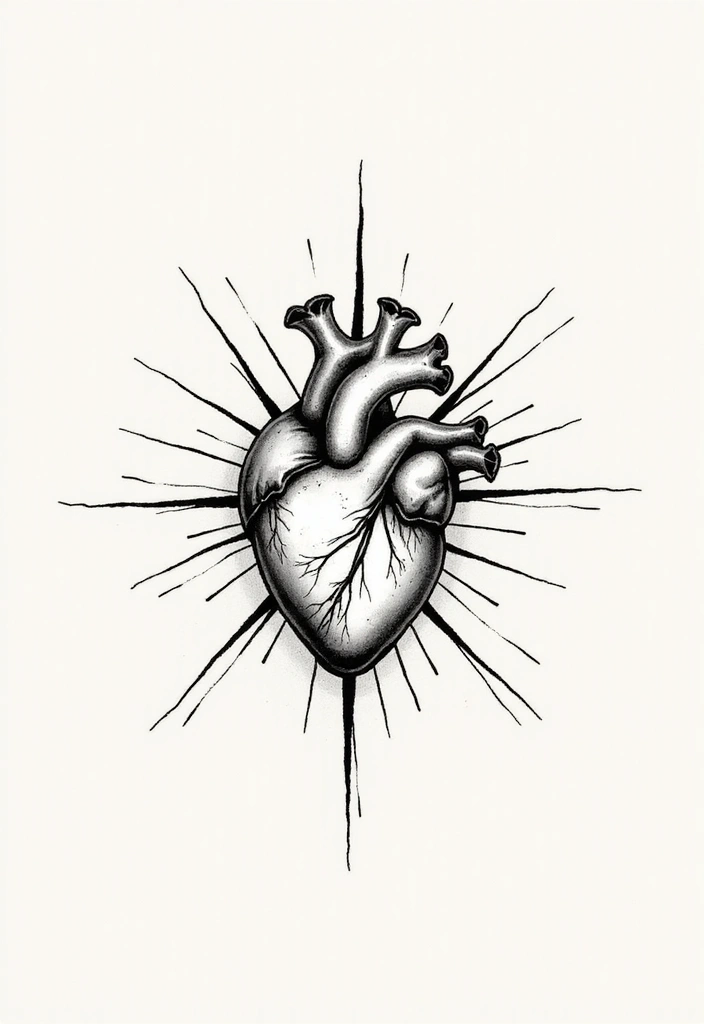 30 Sacred Heart Tattoo Ideas with Spiritual Symbolism 2 30 Sacred Heart Tattoo Ideas with Spiritual Symbolism - 2. Modern Minimalist Sacred Heart