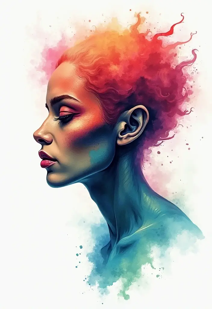 50 Shrunken Head Tattoo Designs for Bold and Edgy Styles - 2. Colorful Watercolor Effects