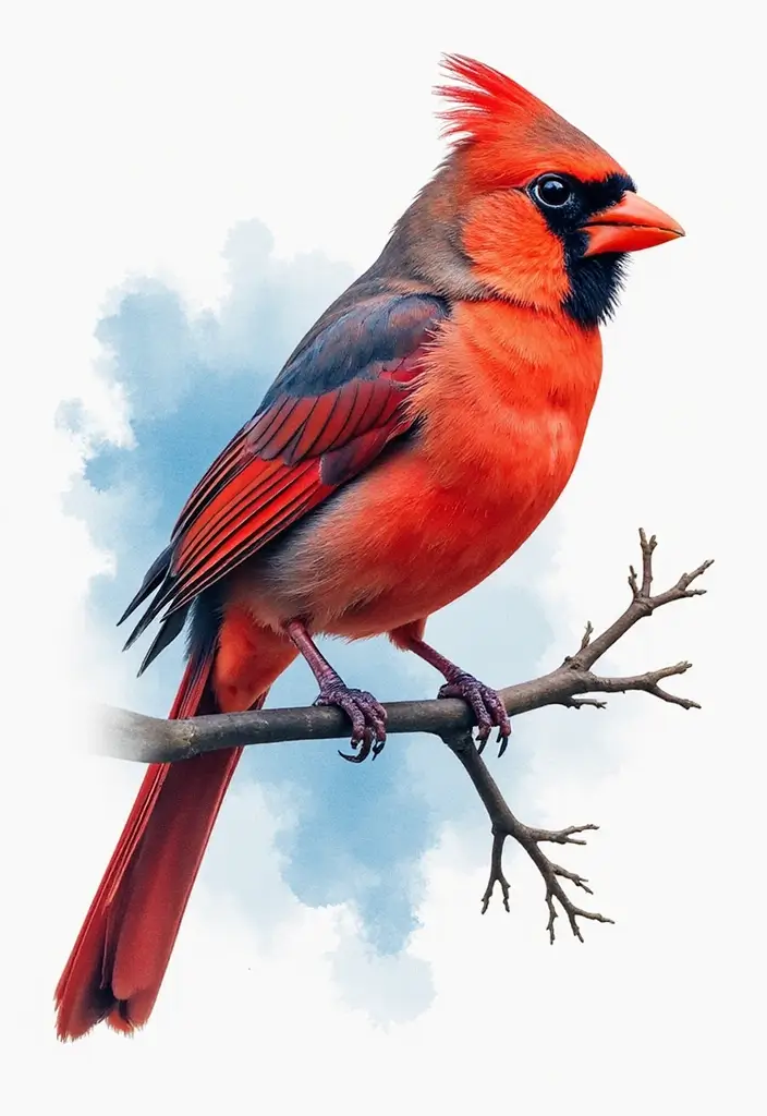 30 Small Cardinal Tattoos for Unique Inspiration 2 30 Small Cardinal Tattoos for Unique Inspiration - 2. Watercolor Wonder