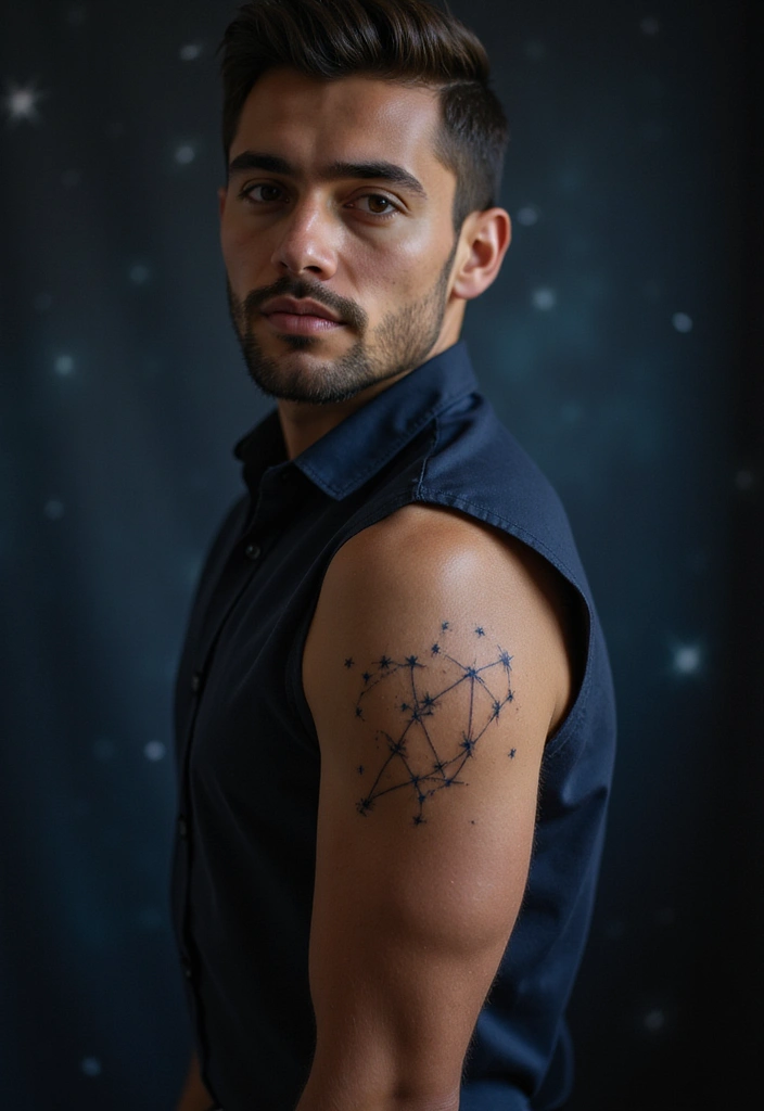 30 Star Tattoos for Men with Bold and Inspiring Ideas 2 30 Star Tattoos for Men with Bold and Inspiring Ideas - 2. Constellation Ink: Mapping Your Journey