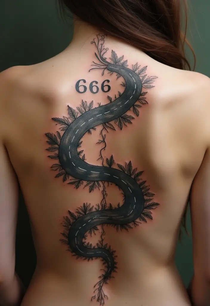 30 Unique 666 Tattoo Designs and Their Dark Meanings 30 30 Unique 666 Tattoo Designs and Their Dark Meanings - 30. The Pathway with 666