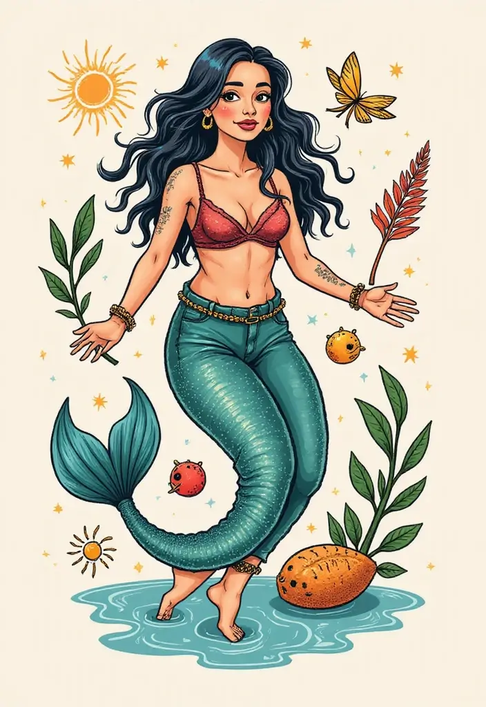 30 Aquarius Tattoos with Zodiac Symbolism and Style 30 30 Aquarius Tattoos with Zodiac Symbolism and Style - 30. Whimsical Aquarius Designs