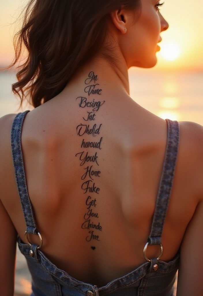 50 Baddie Women’s Spine Tattoos That Look Absolutely Stunning - 30. Positive Affirmations