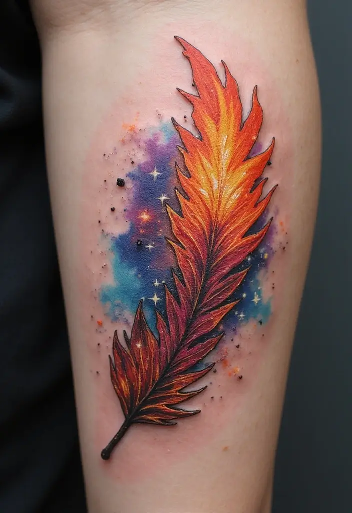 30 Biomech Tattoo Ideas with Futuristic and Bold Designs - 30. Futuristic Phoenix Feather