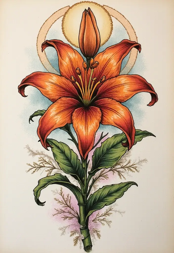 50 Stargazer Lily Tattoos with Elegant and Symbolic Designs 30 50 Stargazer Lily Tattoos with Elegant and Symbolic Designs - 30. Religious Symbolism