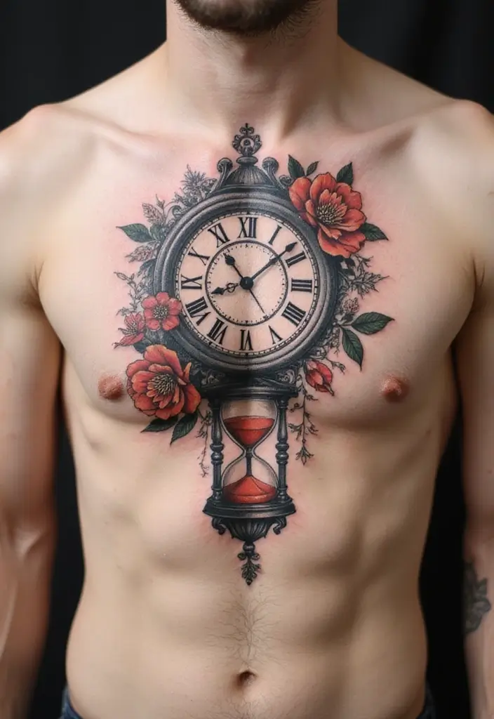 50 Best Chest Tattoo Ideas for Men and Women in 2025 30 50 Best Chest Tattoo Ideas for Men and Women in 2025 - 30. Timepiece Tattoos
