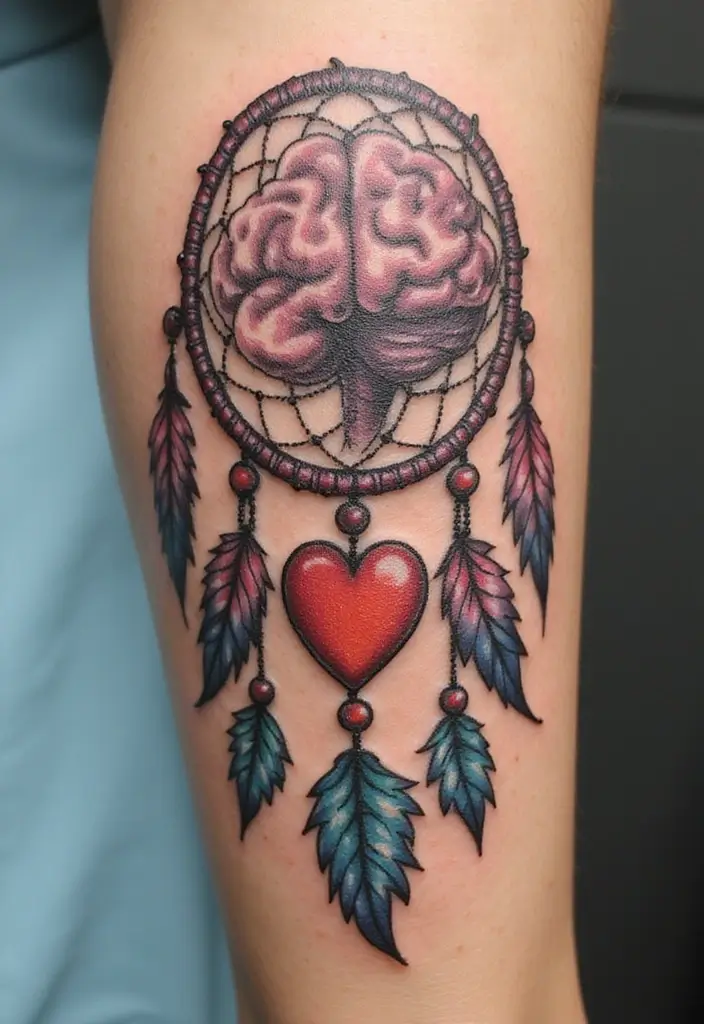 50 Dream Catcher Tattoo Meaning Ideas with Deep Symbolism 30 50 Dream Catcher Tattoo Meaning Ideas with Deep Symbolism - 30. Balancing the Mind and Heart