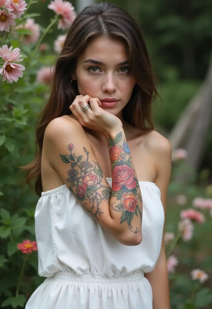 30 Flower Nipple Tattoo Ideas with Creative and Bold Designs - 30. Floral Symbols of Empowerment