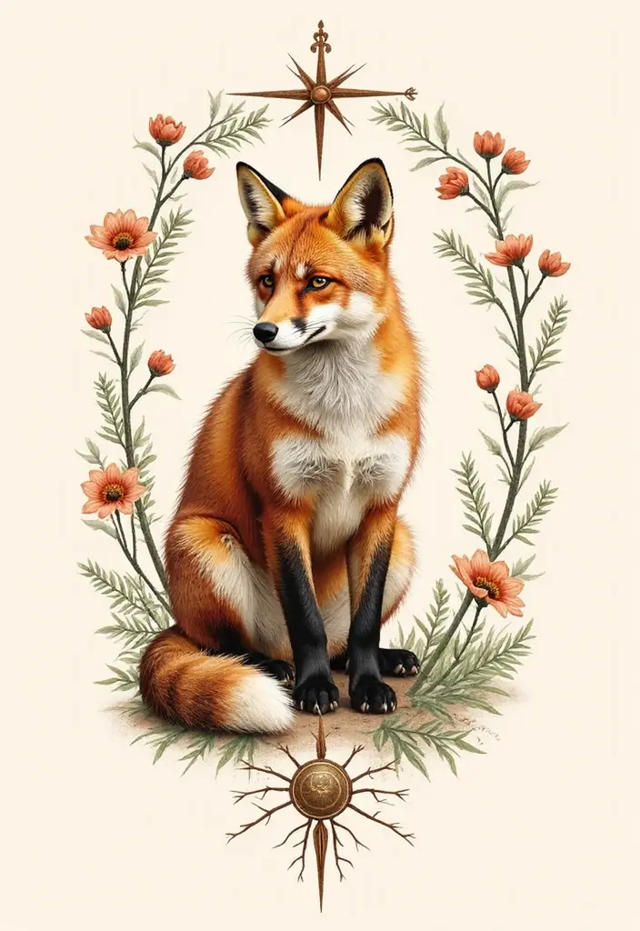 30 Fox Tattoos with Creative and Symbolic Designs - 30. Fox and Spirit Animal Tattoo
