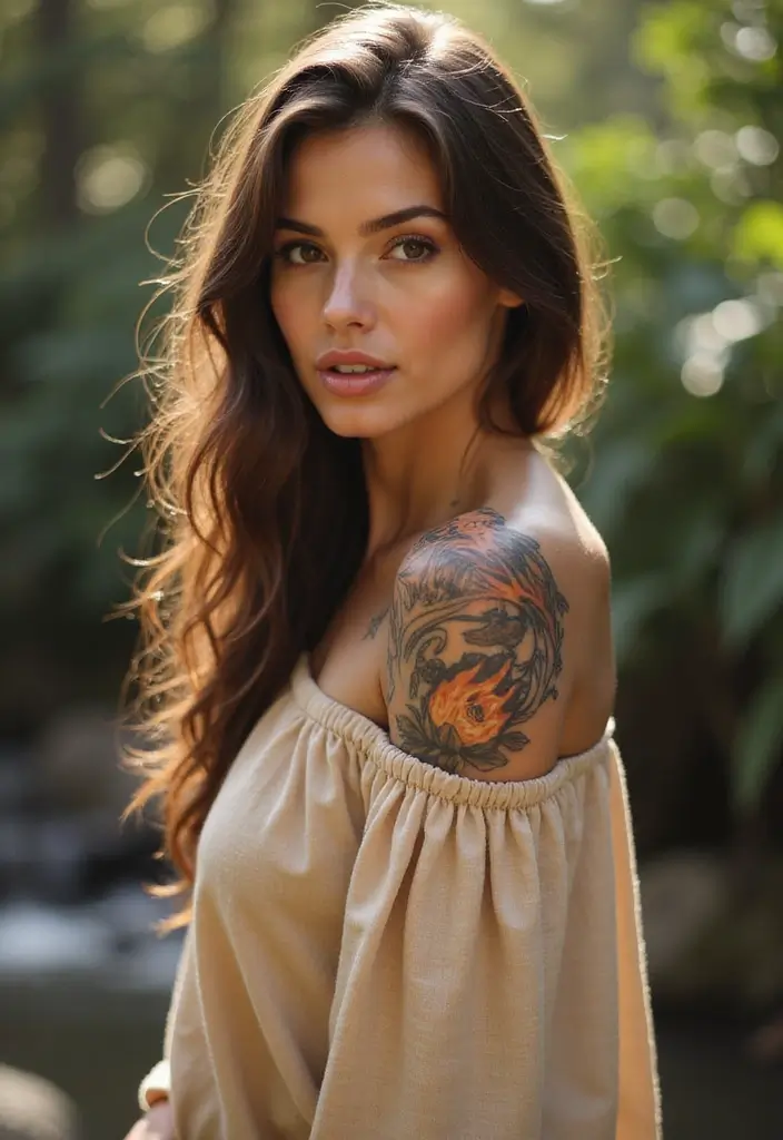 50 Front Shoulder Tattoos for Females That Are Stylish and Bold 30 50 Front Shoulder Tattoos for Females That Are Stylish and Bold - 30. Nature's Elements