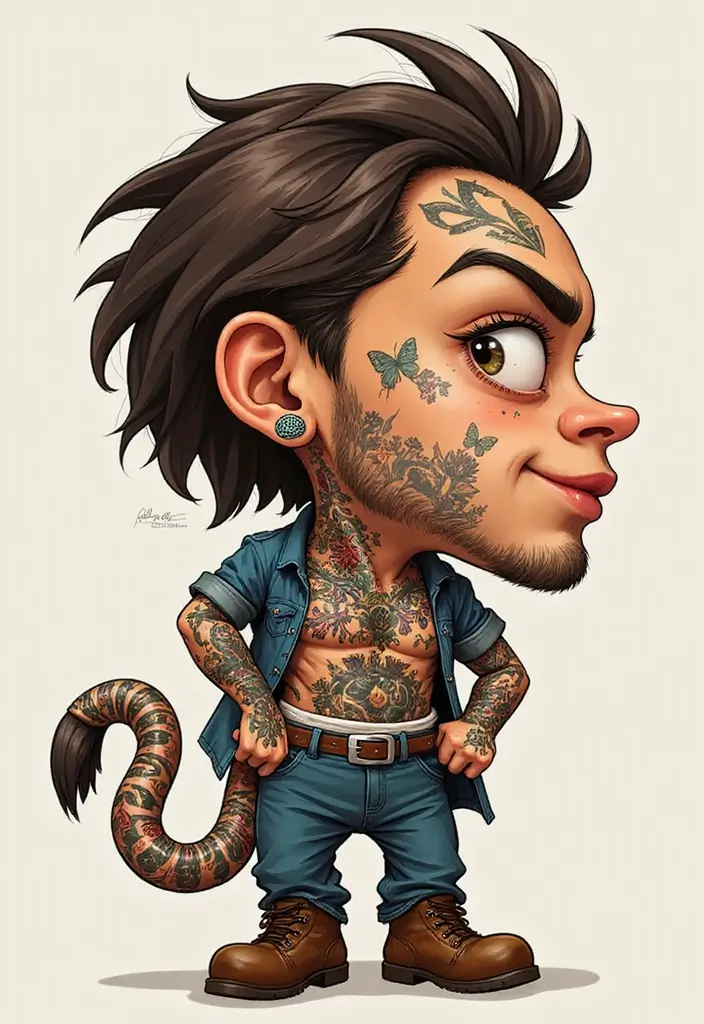 50 Shrunken Head Tattoo Designs for Bold and Edgy Styles - 30. Tattooed Characters