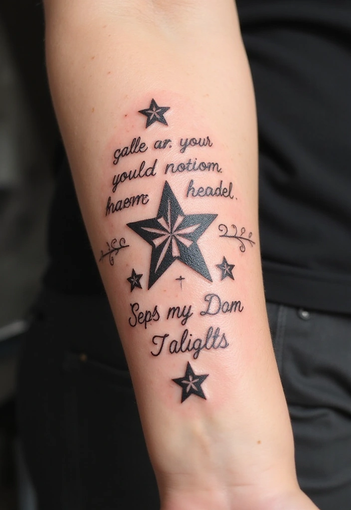 50 Star Tattoo Meaning Ideas and Symbolism Explained! - 30. Star Tattoos with Inspirational Quotes