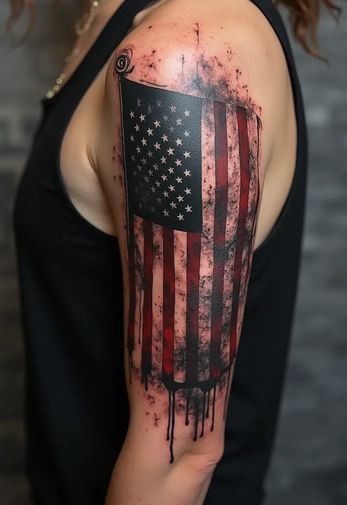 50 Black Flag Tattoo Meaning Inspirations and Symbolism 31 50 Black Flag Tattoo Meaning Inspirations and Symbolism - 31. Fusion of Styles