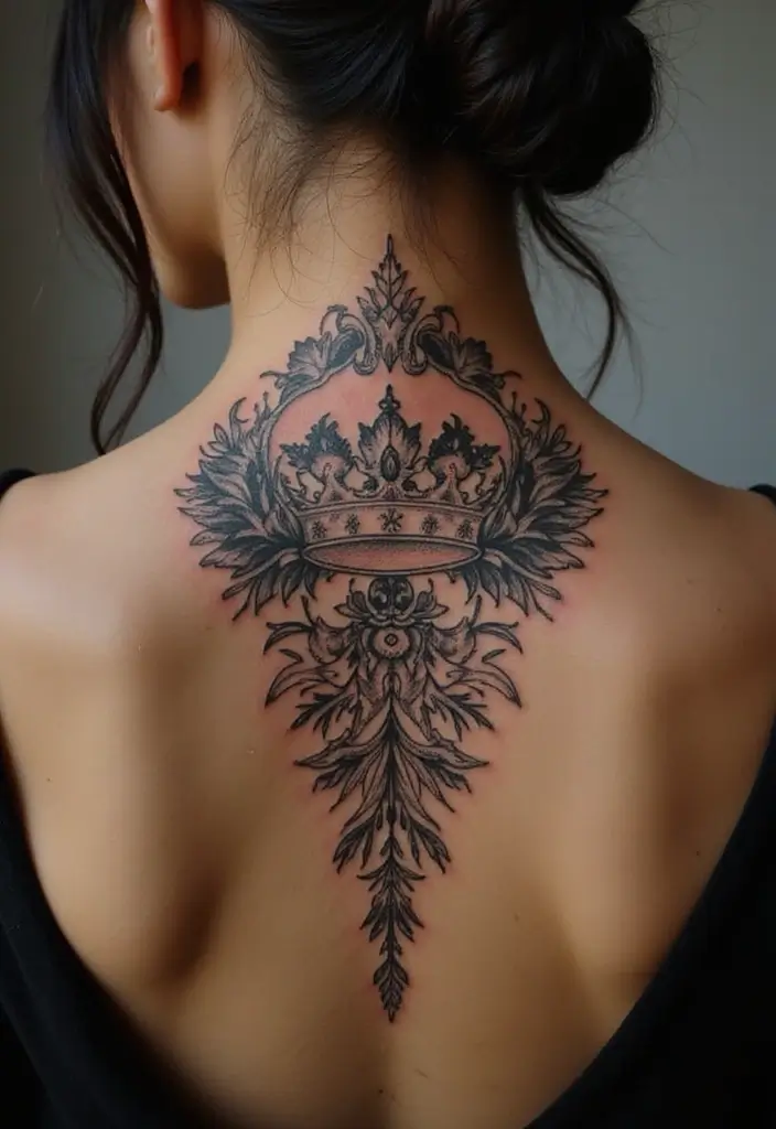 50 Christian Back Tattoos with Meaningful and Powerful Designs - 31. The Crown of Life
