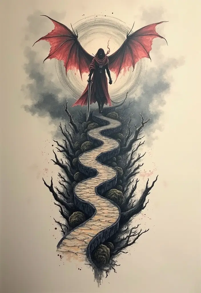 50 Stunning Demon Slayer Tattoo Ideas for Anime Fans - 31. The Path of the Demon Slayer