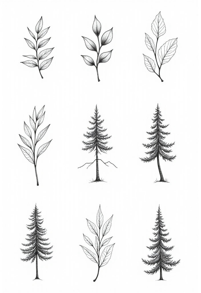 50 Line Art Custom Tattoos for Minimalist and Creative Designs 31 50 Line Art Custom Tattoos for Minimalist and Creative Designs - 31. Nature Elements