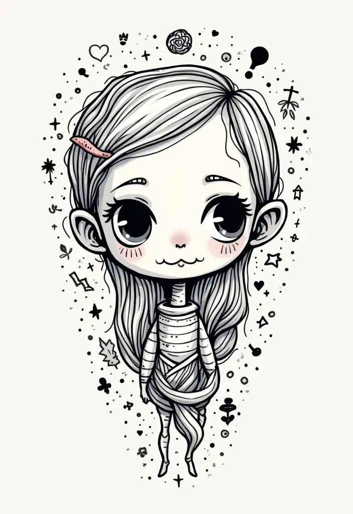 50 Shrunken Head Tattoo Designs for Bold and Edgy Styles - 31. Doodle Art