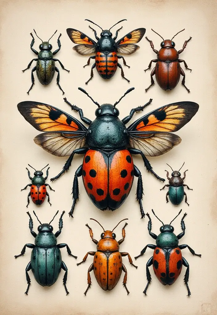 50 Bug Pin Tattoo Designs That Are Unique and Creative - 32. Insect Collage Tattoos