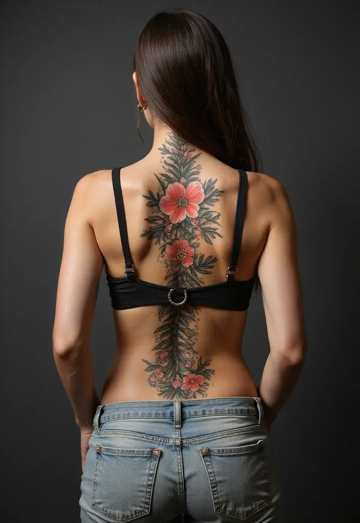 50 Baddie Women’s Spine Tattoos That Look Absolutely Stunning - 32. 3D Effects