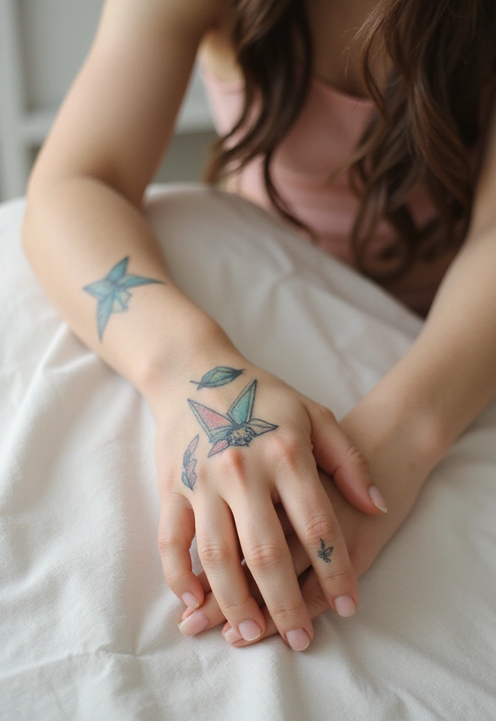 50 Beautiful Hand Tattoos for Women with Unique Design Ideas 32 50 Beautiful Hand Tattoos for Women with Unique Design Ideas - 32. Origami Inspirations