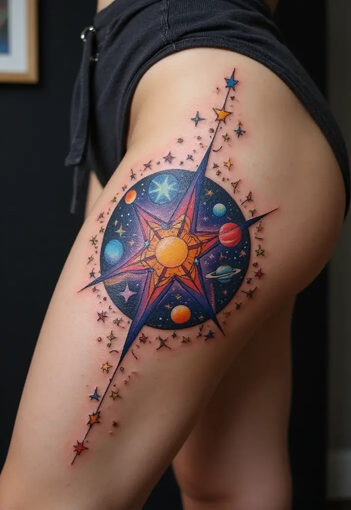 50 Star Tattoo Meaning Ideas and Symbolism Explained! - 32. Celestial Star Tattoos